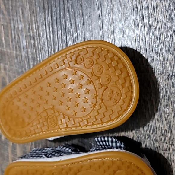 NWT New baby sandals rubber soles lots of grip size 120 checkered with front bow - Picture 7 of 11